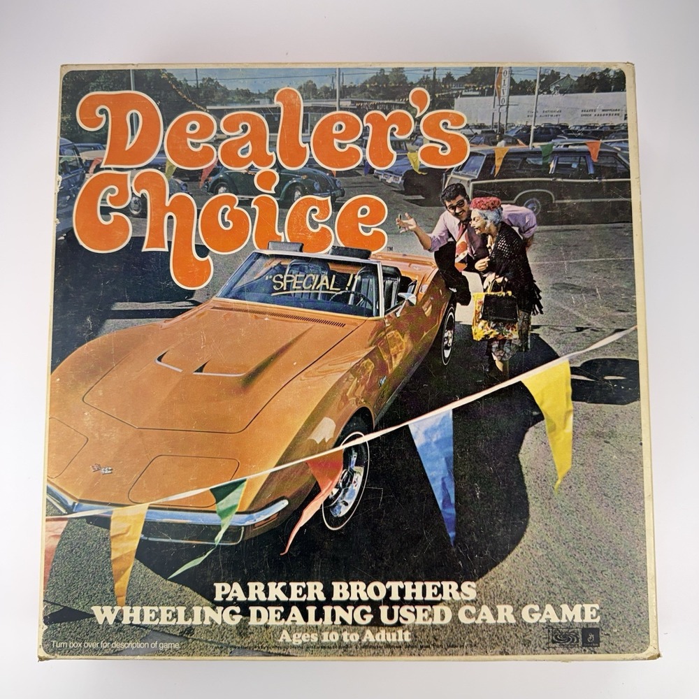 Vintage 1972 Dealer's Choice Board Game Used Car Salesman Parker Bros. See Notes